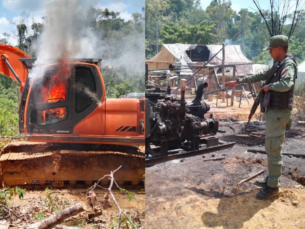 FANB desmantela campamento de minería ilegal en Bolívar