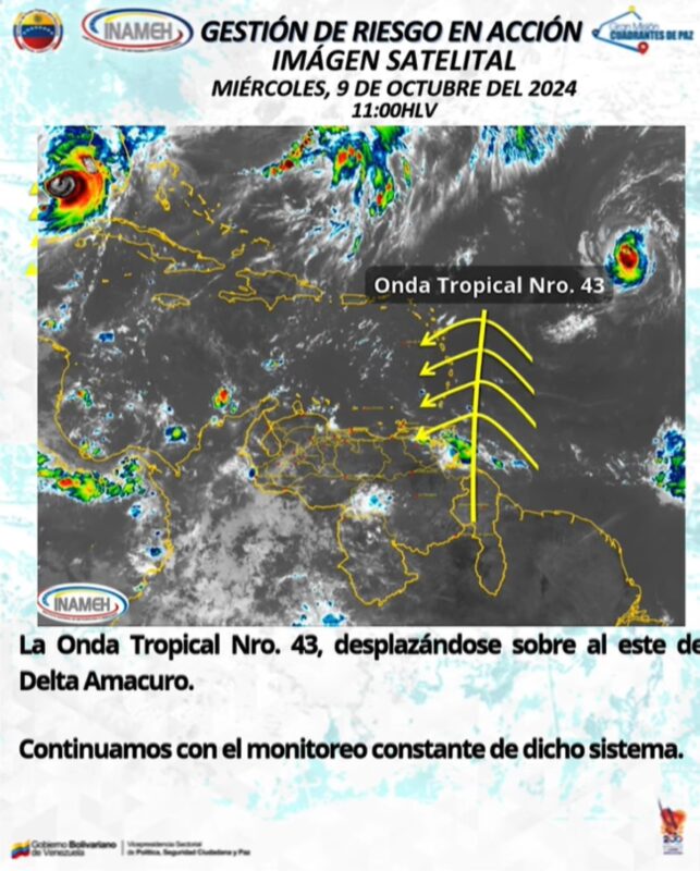 INAMEH pronostica actividad eléctrica por onda tropical