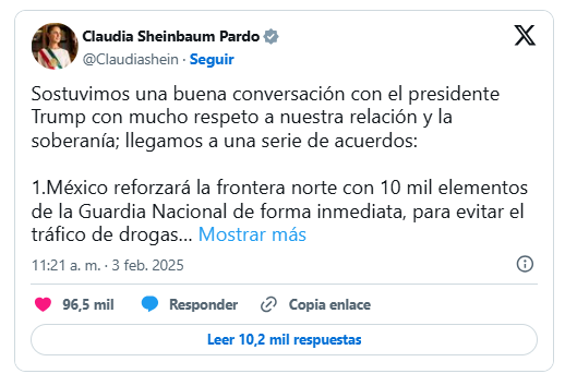 México despliega 10.000 militares en la frontera con EEUU