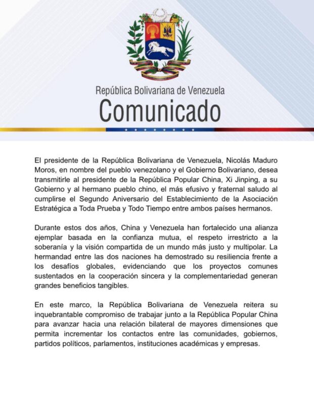 China y Venezuela