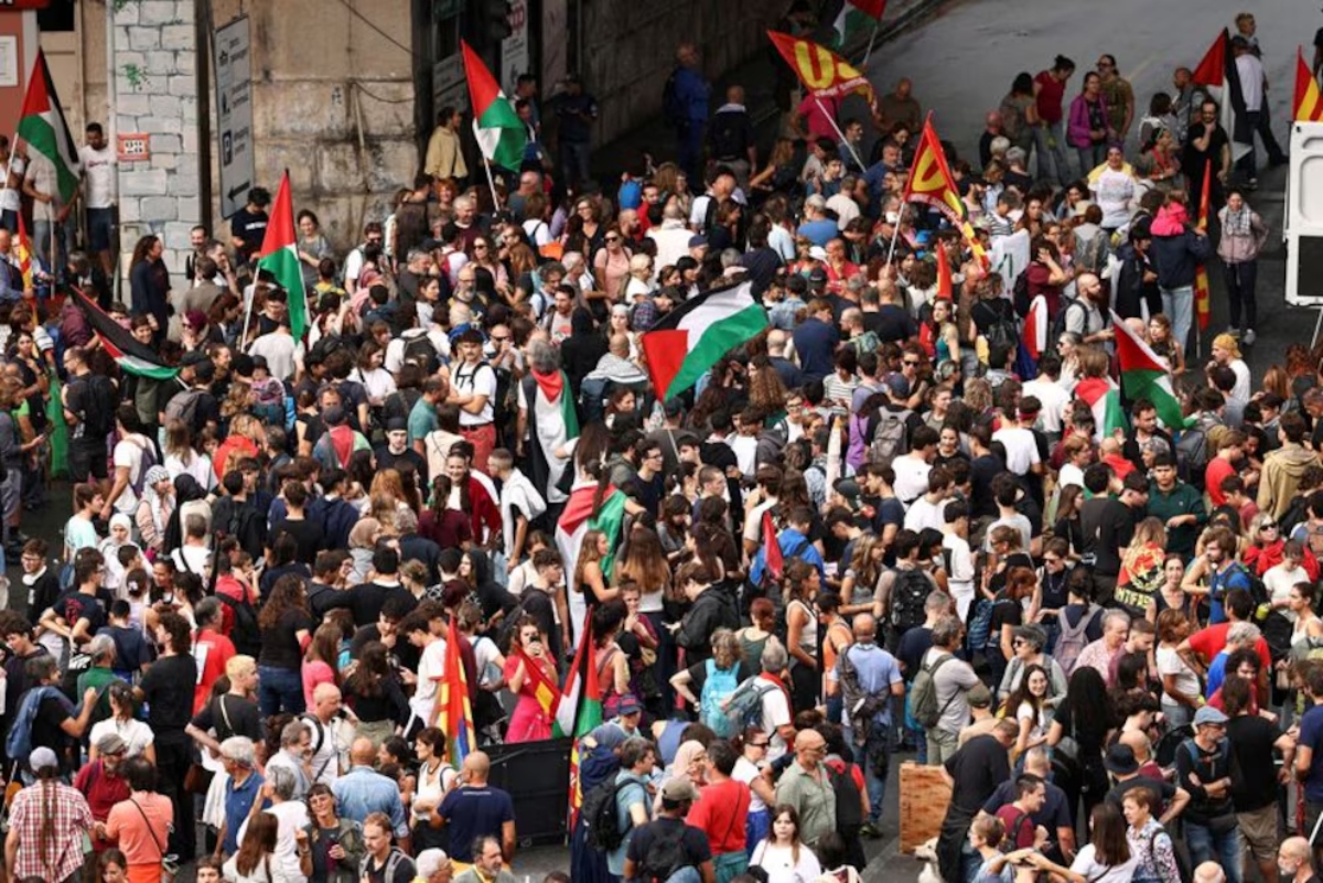 Italia vive fuertes protestas por negativa del gobierno a reconocer Palestina
