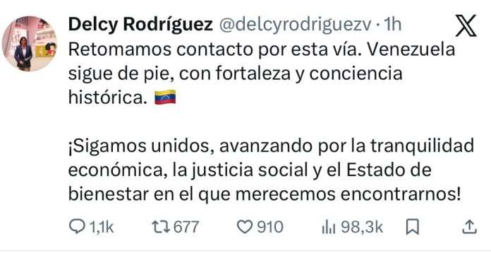 Delcy y varios funcionarios reactivan sus cuentas en X