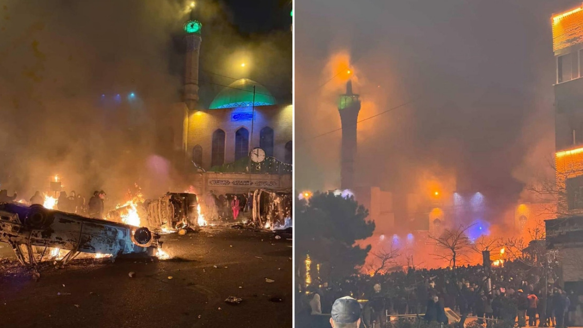 Decenas de mezquitas incendiaron manifestantes violentos en Irán