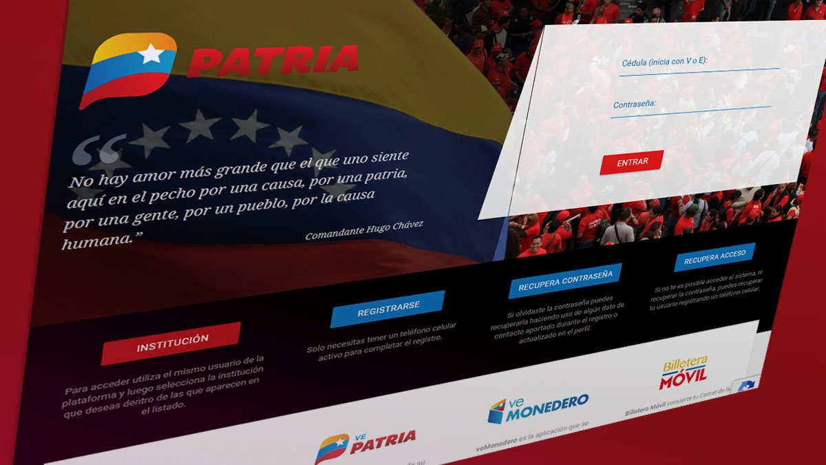 Plataforma Patria inicia pago del Bono Único Familiar de abril