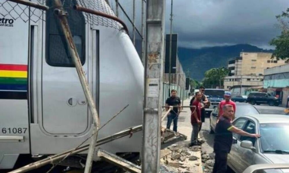 Metro de Caracas reporta descarrilamiento de un tren en el patio de Propatria