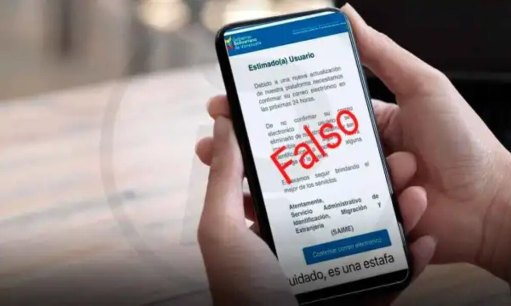 Saime alerta sobre correos electrónicos falsos que buscan estafar a los usuarios
