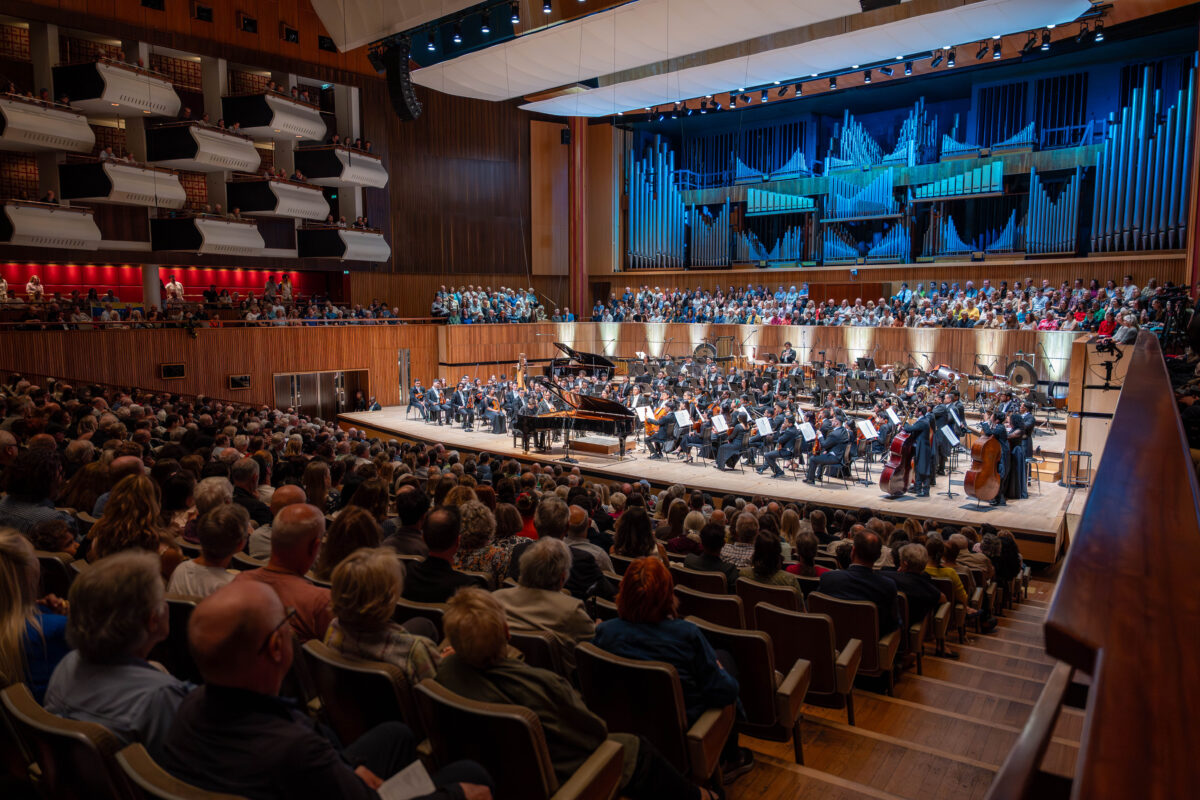SIMON BOLIVAR SYMPHONY ORCHESTRA with conductor, GUSTAVO DUDAMEL and pianist, JAVIER PERIANES at Royal Festival Hall, London. 28th August 2025