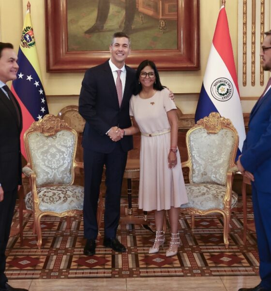 Presidenta Delcy Rodríguez recibe al mandatario de Paraguay Santiago Peña